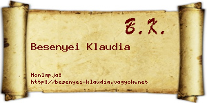 Besenyei Klaudia névjegykártya